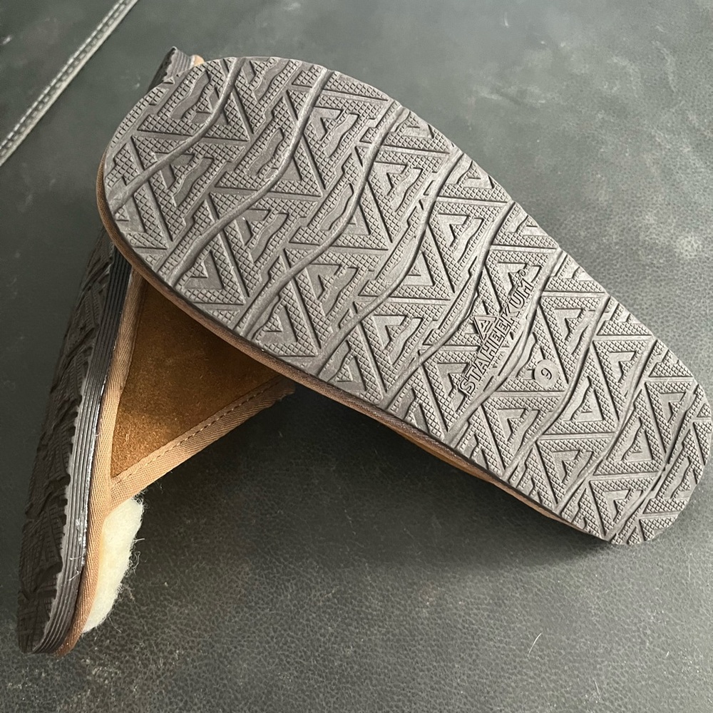 Tan Shearling Lined Slippers - image 4